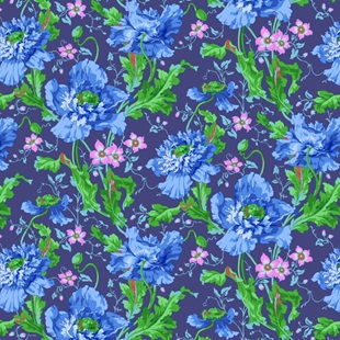 Bild på Kaffe Fassett Collective Papaver – PWPJ127-BLUE